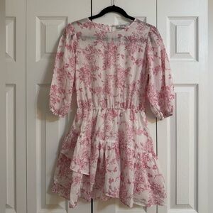 Pink dress with flowers